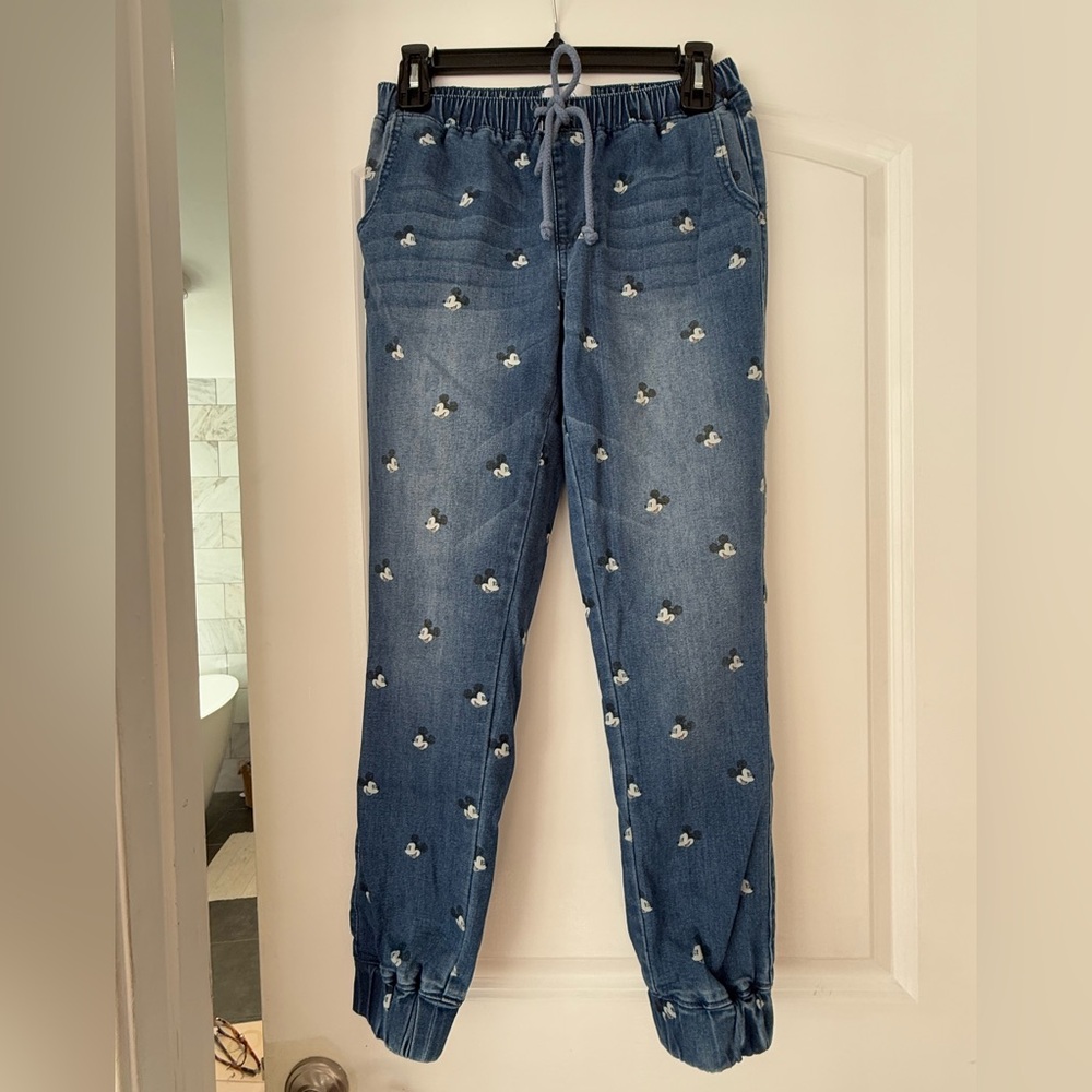 Disney Brand Mickey Mouse Denim Joggers